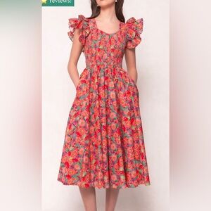 Ivy City Co Hattie Poppy Floral Midi Dress